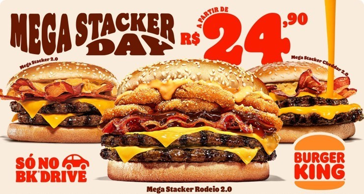 Burger King® traz de volta o “Mega Stacker Day” com sanduíches a partir de R$24,90