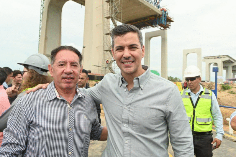 Gerson Claro e presidente do Paraguai vistoriam ponte da Rota Bioceânica, obra que conecta o Brasil ao Pacífico