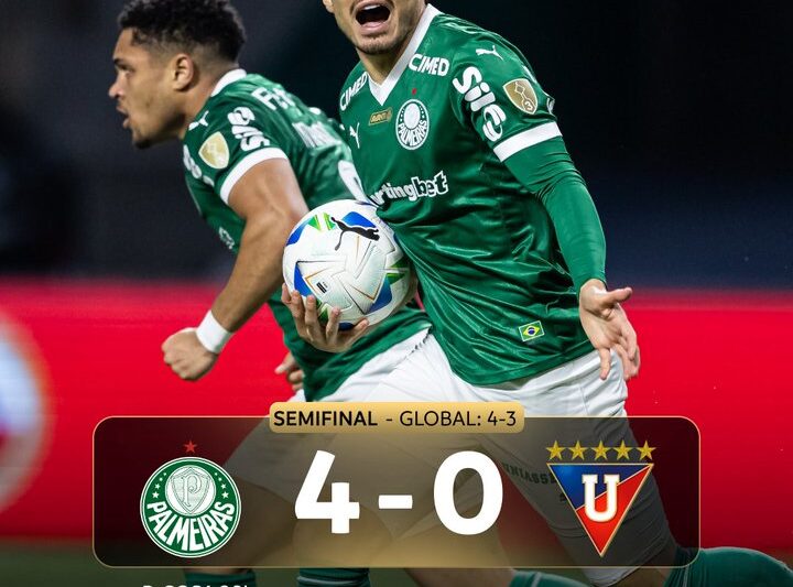 Palmeiras goleia LDU e enfrenta Flamengo na final da Libertadores