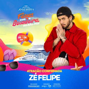 PromoAção anuncia Zé Felipe como nova atração do navio “Ana Castela 2026”
