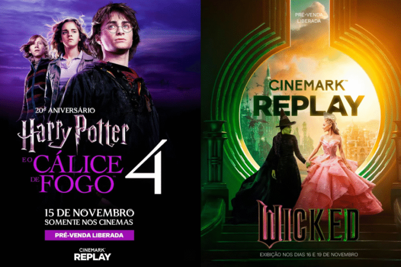 Semana das Bruxas: Cinemark Replay terá reexibições de ‘Wicked’ e ‘Harry Potter e o Cálice de Fogo’ em novembro