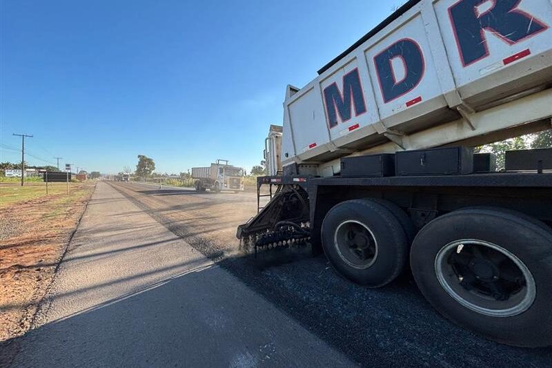 Obras seguem em ritmo intenso na BR-163/MS; confira os pontos com pare-e-siga