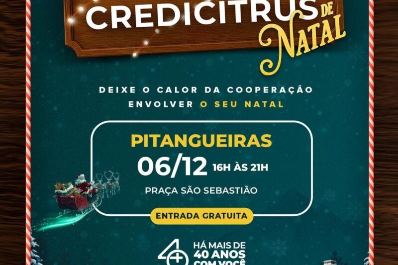 Circuito Credicitrus leva magia de Natal e ações sociais a Pitangueiras no dia 6 de dezembro