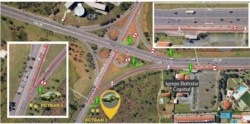 Corrida na orla da Ponte JK provoca intervenções no trânsito neste domingo (4)