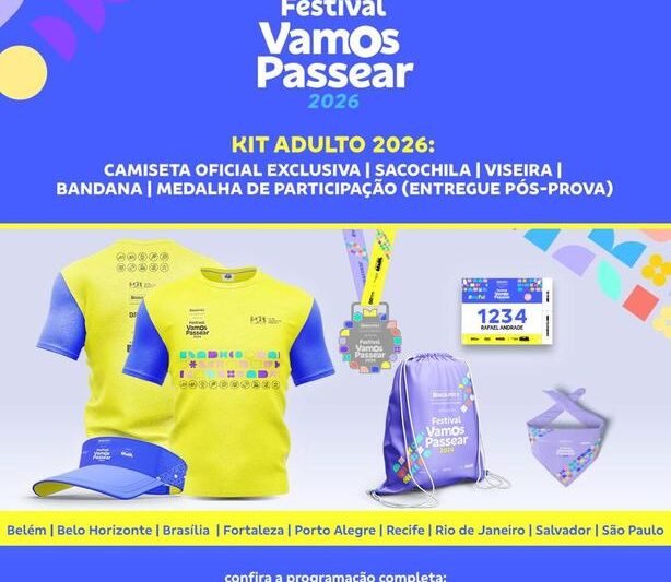 Festival Vamos Passear abre últimas vagas em BH com caminhada, bike e corrida kids por R$ 20