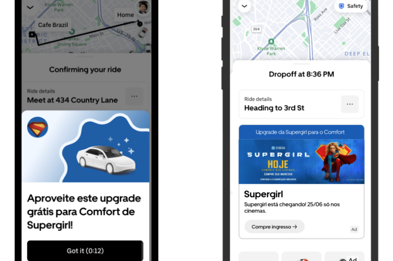 Uber surpreende usuários com upgrades de viagem para promover estreia de Supergirl