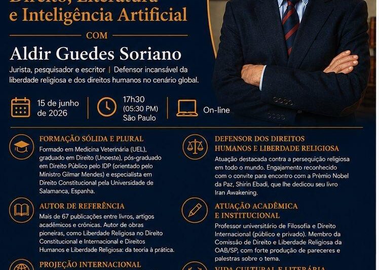 Direito, Literatura e Inteligência Artificial: jurista debate impactos da tecnologia em entrevista aberta ao público