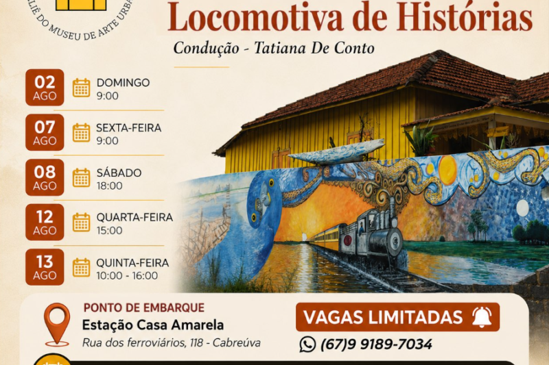 Locomotiva de Histórias resgata memórias da antiga ferrovia Noroeste em Campo Grande