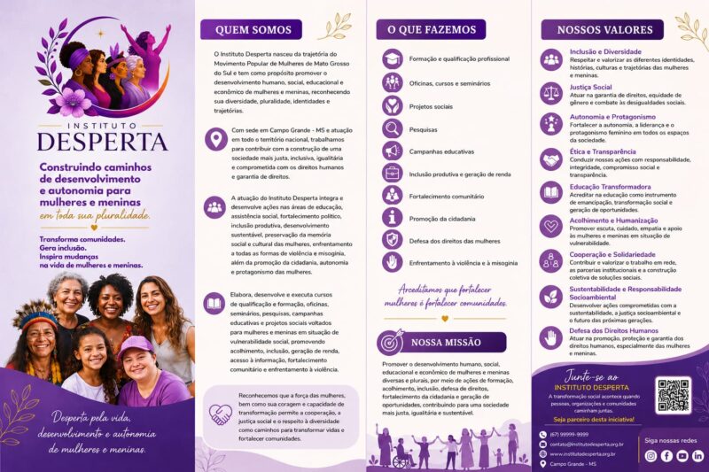 Instituto Desperta será lançado em Campo Grande com debate sobre misoginia e violência digital
